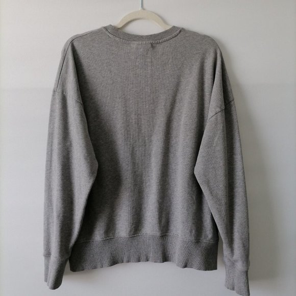 Ivy Park Womens Gray 3/4 Sleeve Crew Neck Drop Shoulder Sweatshirt Size M - Picture 4 of 7